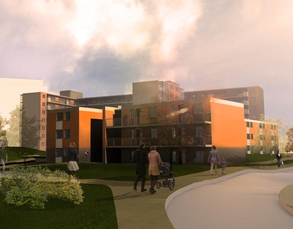 CGI of Canon Green Court Development in Salford