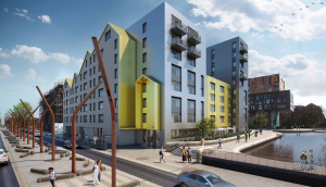 CGI of Lampwick apartments in Manchester