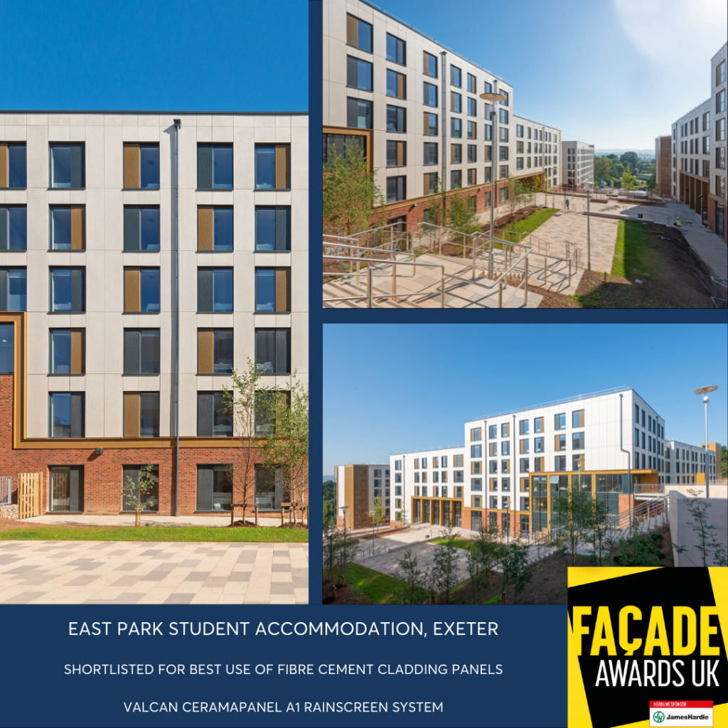 3 images of a new student accommodation building