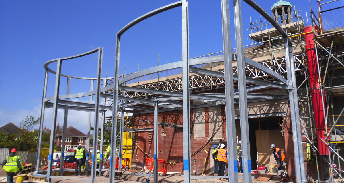 Rimex iridescent stainless steel cladding at Bispham Library 7