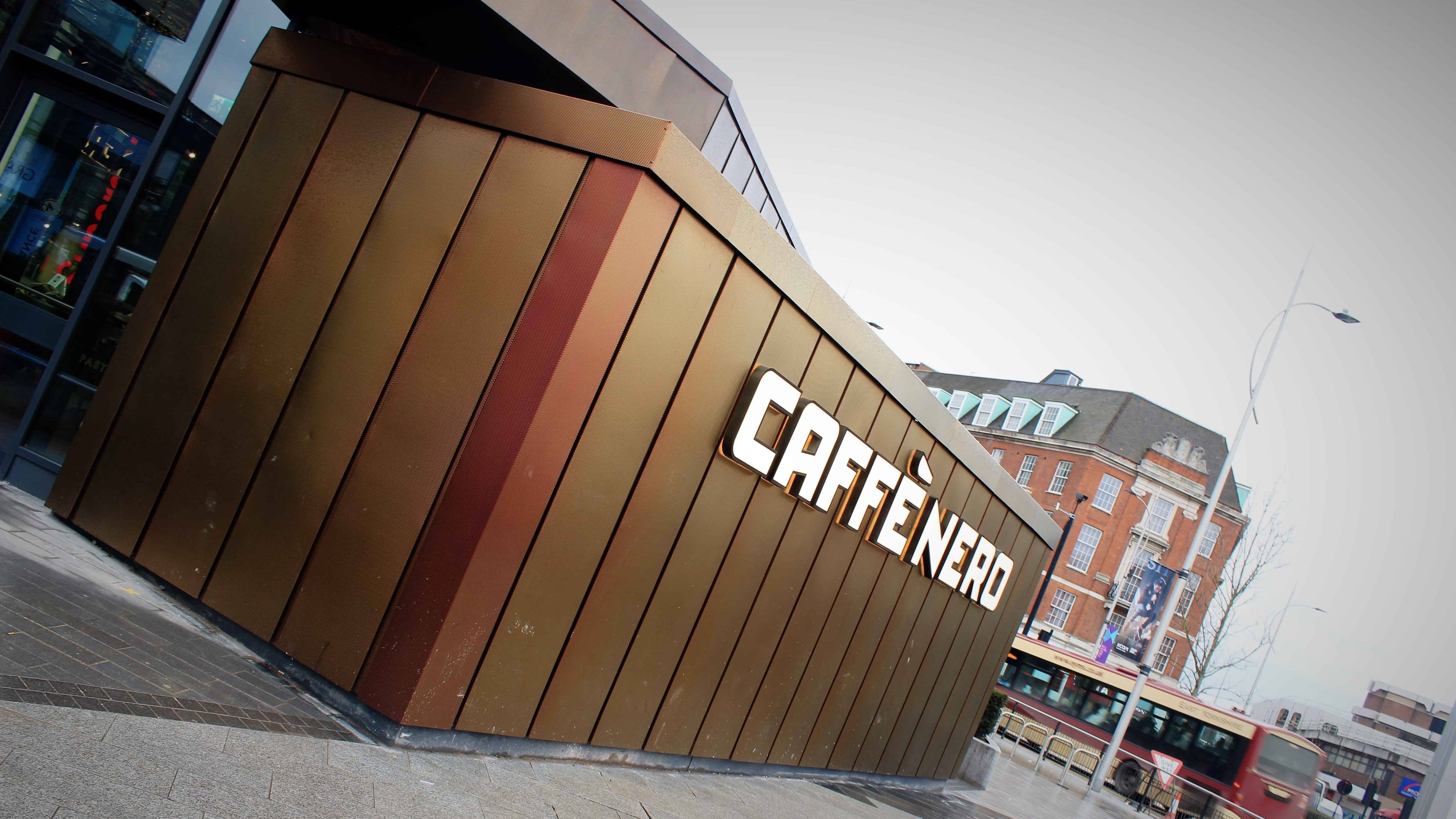 Caffe Nero Hull Longworth Brass Cladding