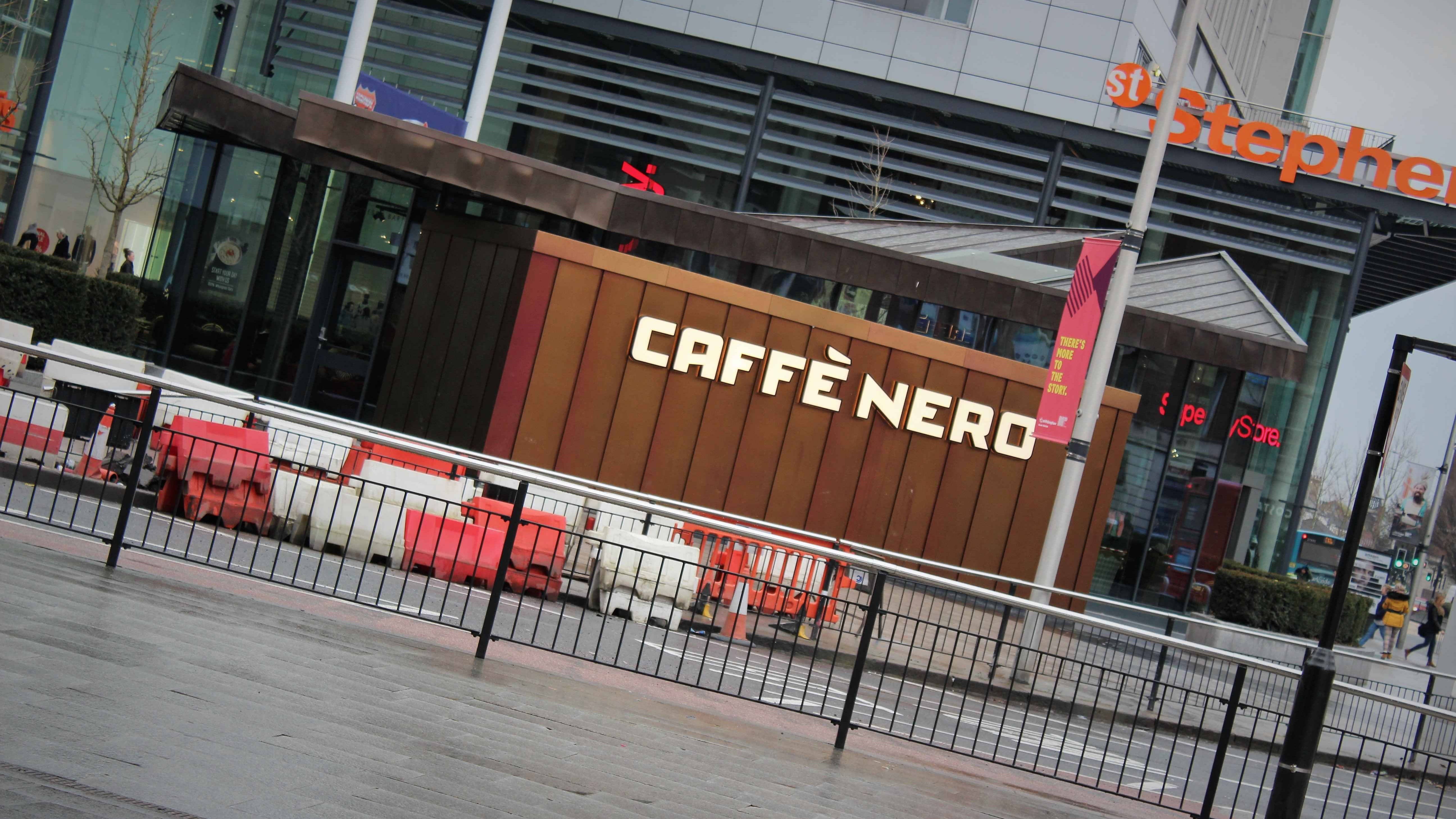 Caffe Nero Hull Longworth Brass Cladding
