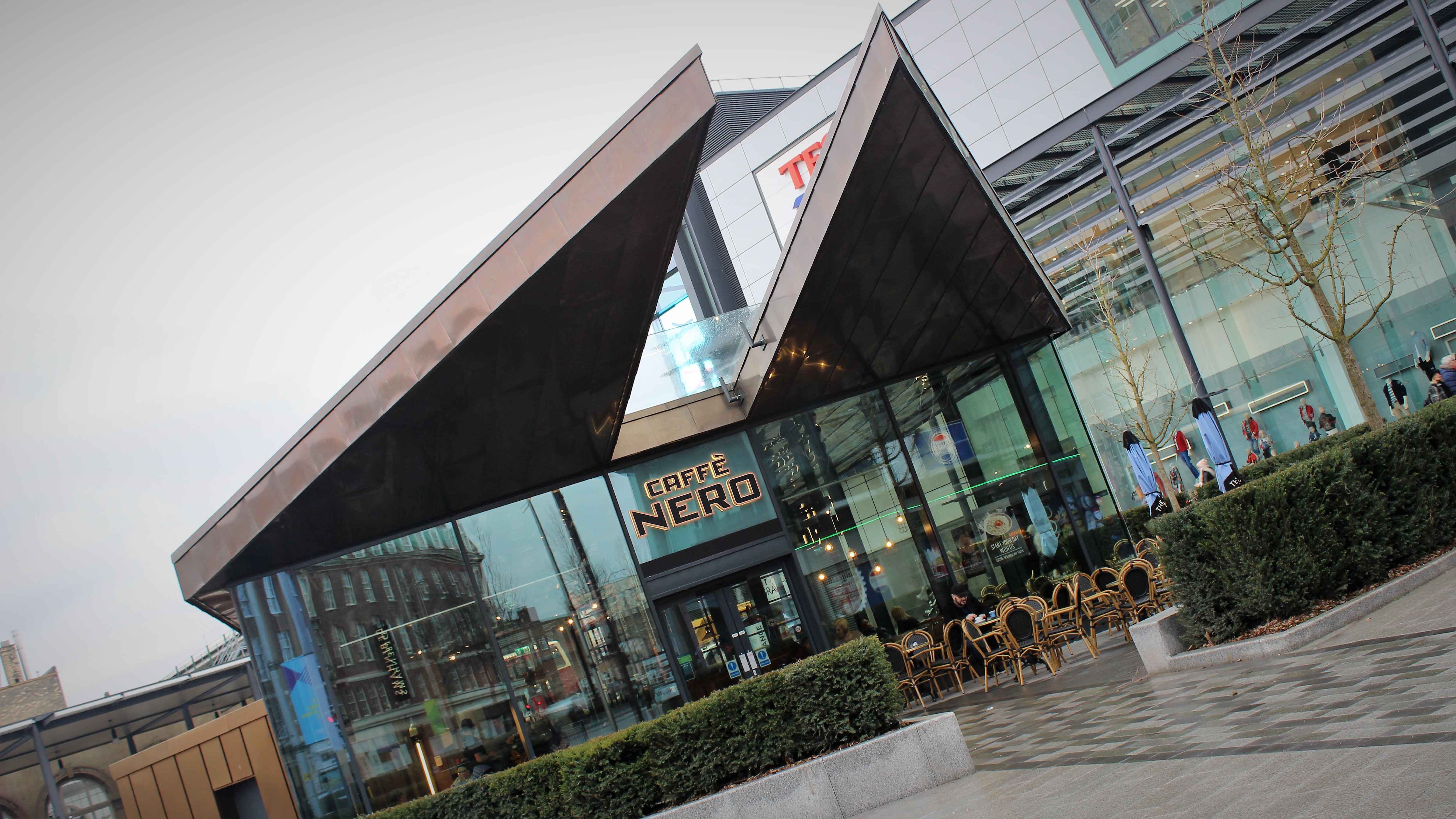 Caffe Nero Hull Longworth Brass Cladding