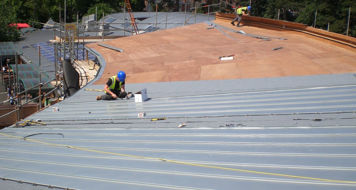 3. Red Hill Primary Showing top of panel fabrication area at top right of image using Wuko bender to form overcloak seam