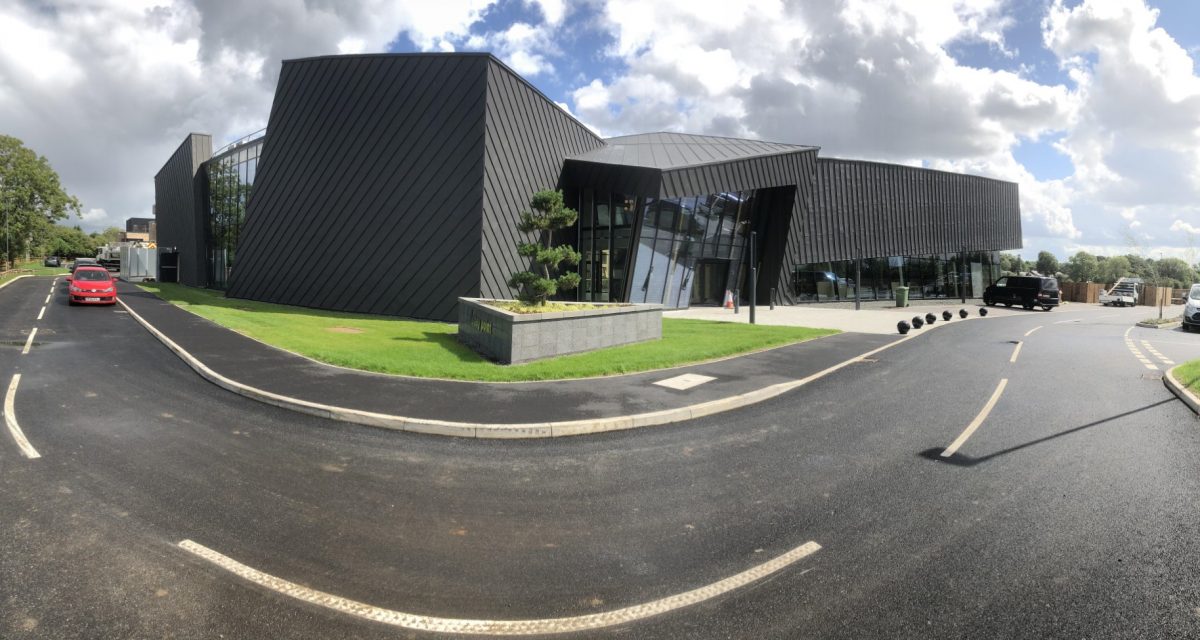 zinc roofing and cladding Astley Point VMZINC Anthra Zinc Longworth wide shot front (Large)