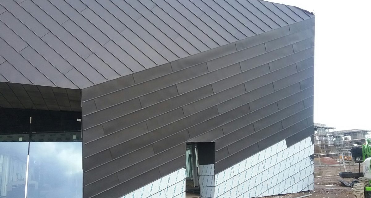 Zinc roofing and cladding Astley Point Longworth VM ZINC roofing and cladding standing seam in contrasting directions