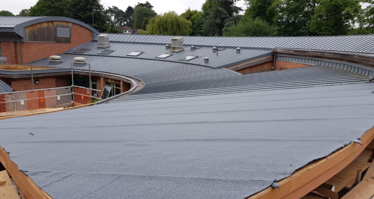 Red Hill Primary school Longworth zinc roofing curved and tapered 6