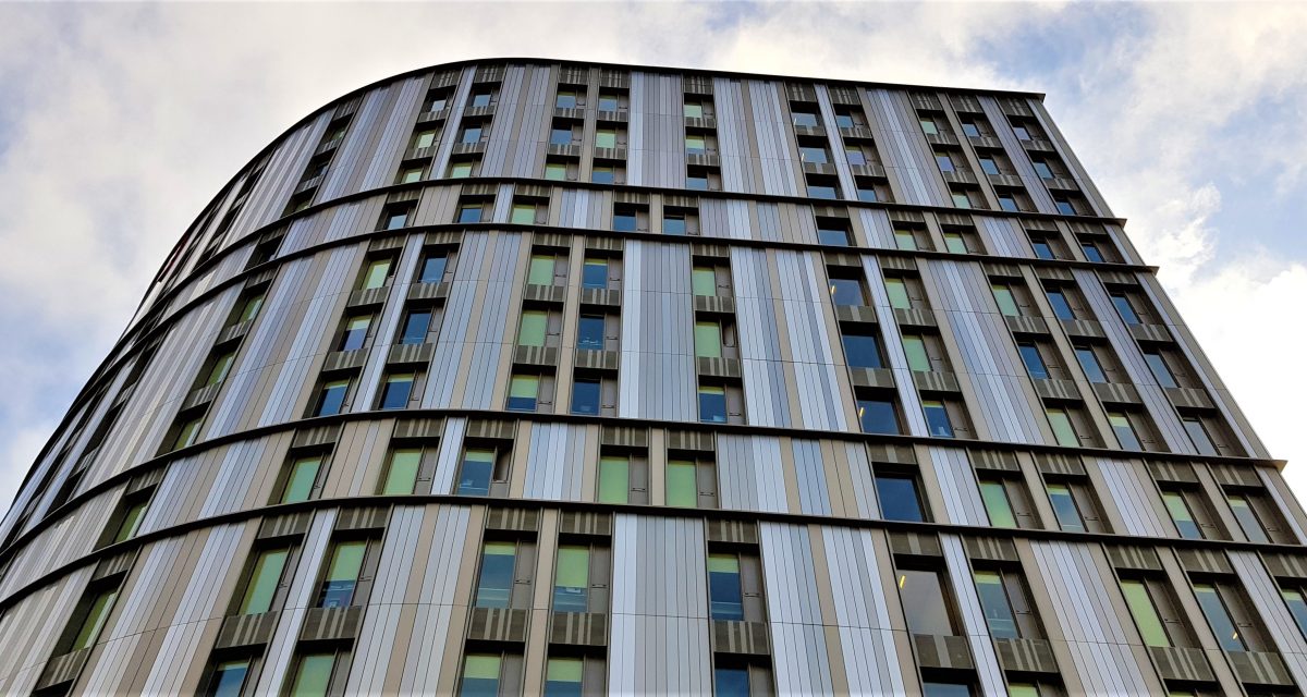 Photo of completed rainscreen panels at Paradise Street Coventry